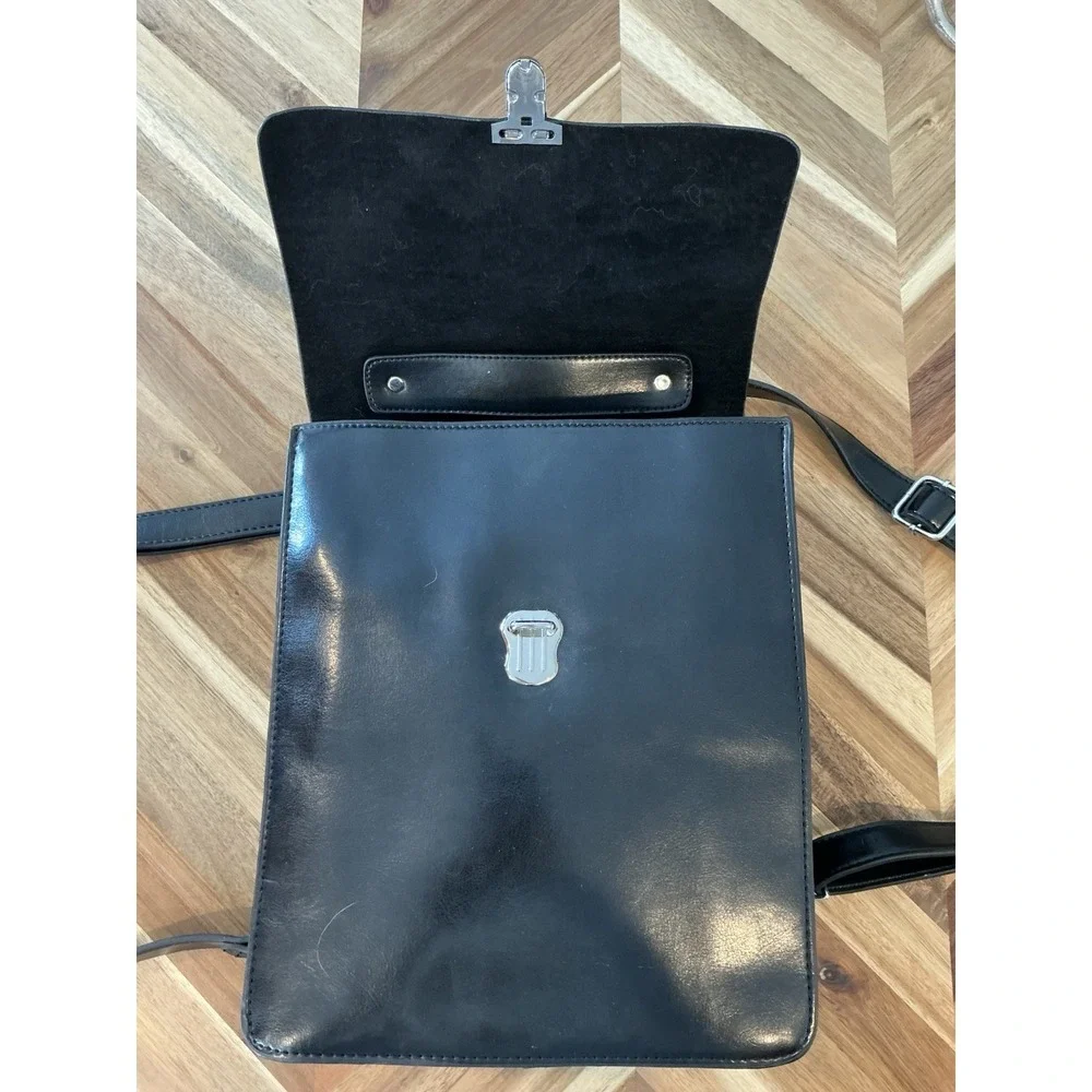 Urban‎ Outfitters Black Cooperative Ivy Backpack Vegan Leather Button Clasp